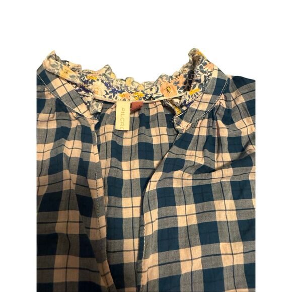 Pilcro Anthropologie size XL plaid floral tavi loose blouse - EUC - Picture 5 of 10